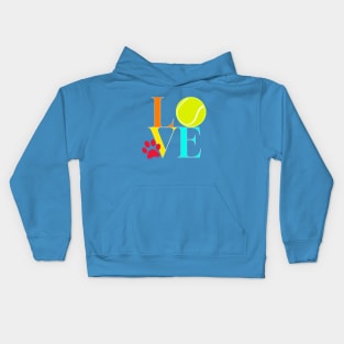 Dogs Love Tennis Balls Kids Hoodie